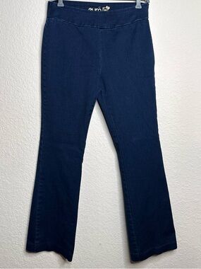 Euro Dark Wash Flare Leg Pull-On Jeans Size 10